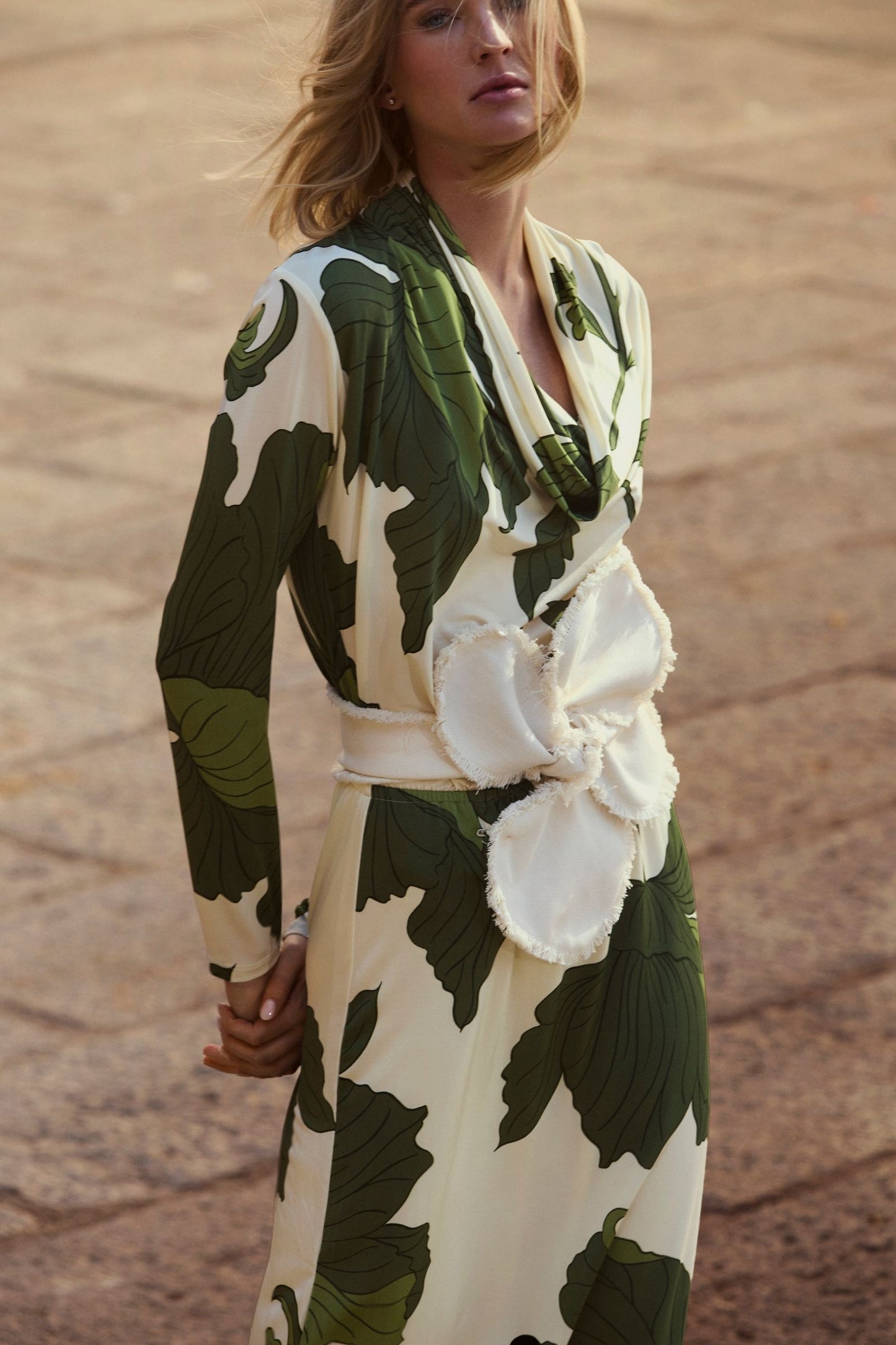 LUCCA NATURAL GREEN DRESS