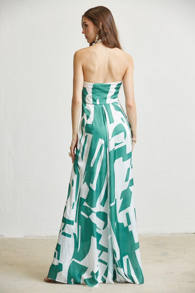 ABSTRACT SHAPE PRINT HALTER SET