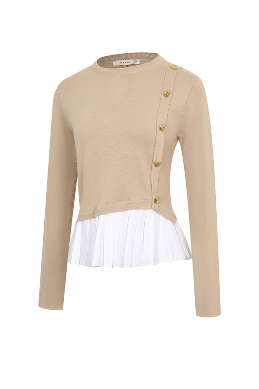 BELLARA MIXED MEDIA LONG SLEEVE TOP