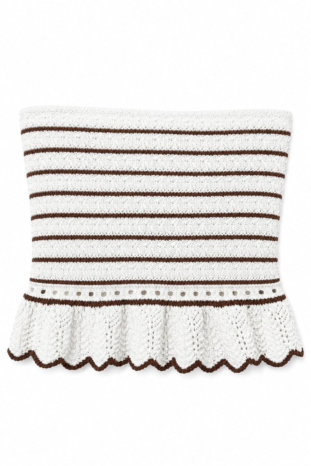 COASTAL CROCHET PEPLUM TUBE TOP