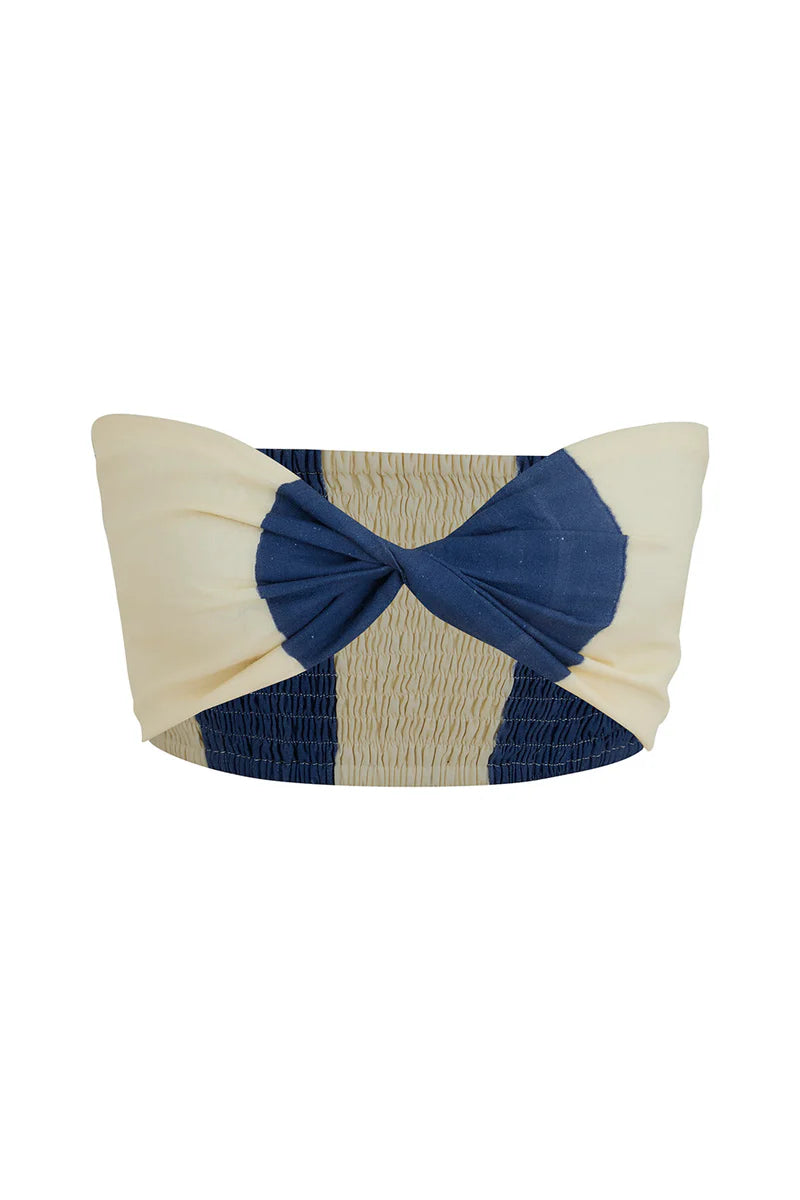 CLEO IVORY BLUE CROP TOP