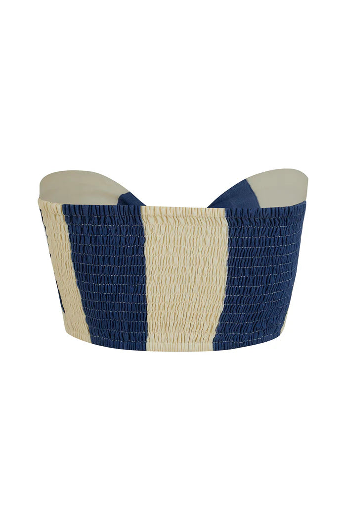 CLEO IVORY BLUE CROP TOP