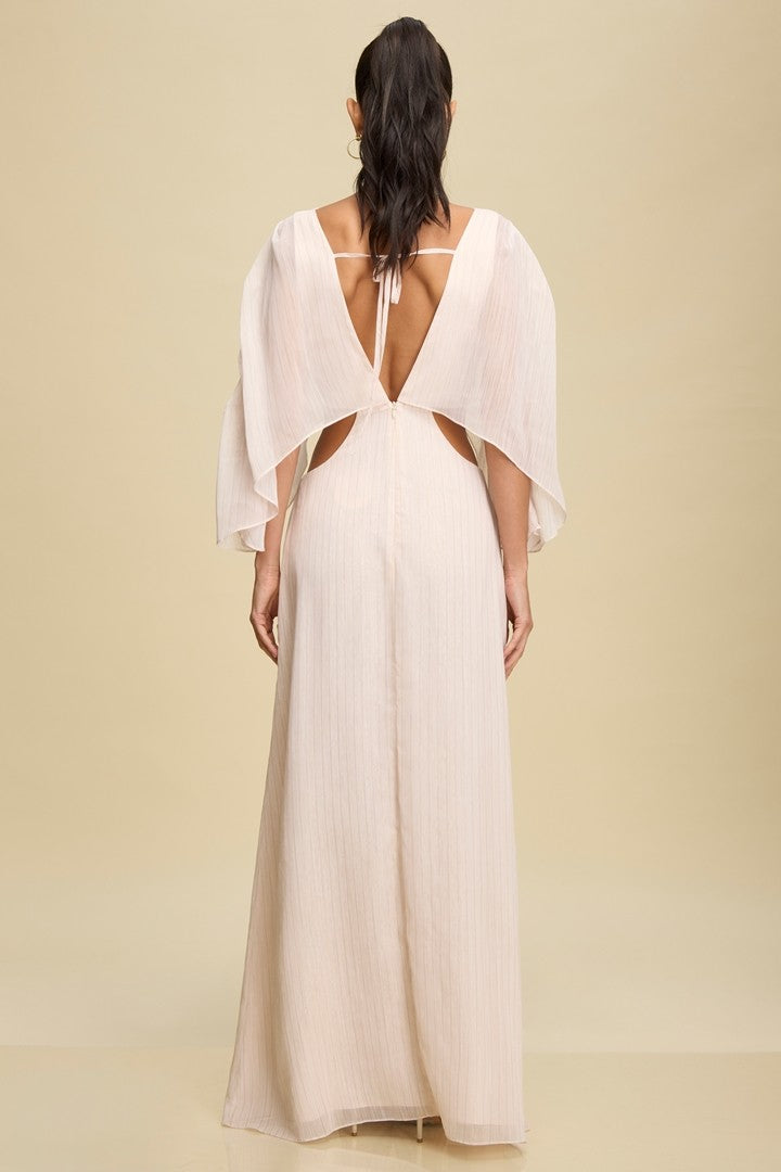 Metallic Beaded Caftan Dress