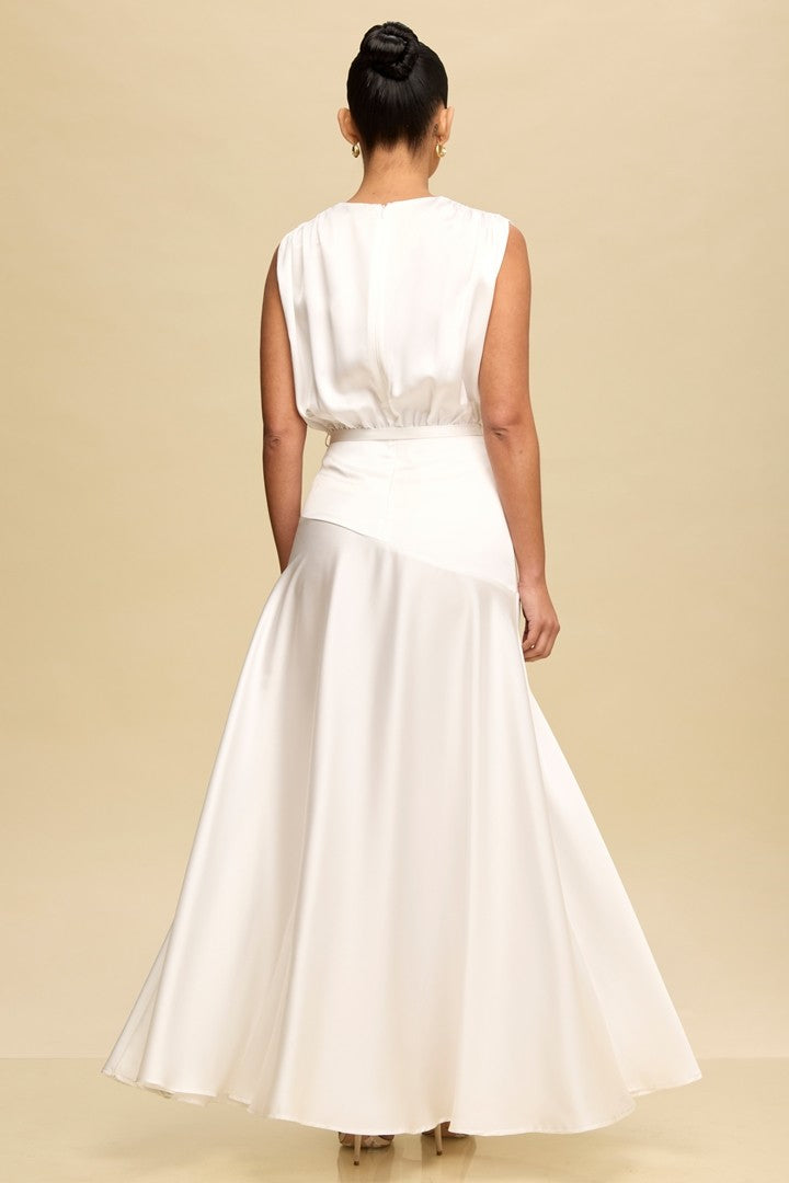 SATIN PLEATED GOWN