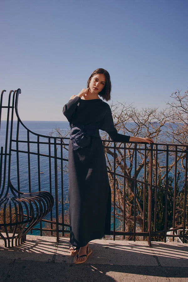 LUNA DI POSITANO NAVY BLUE DRESS