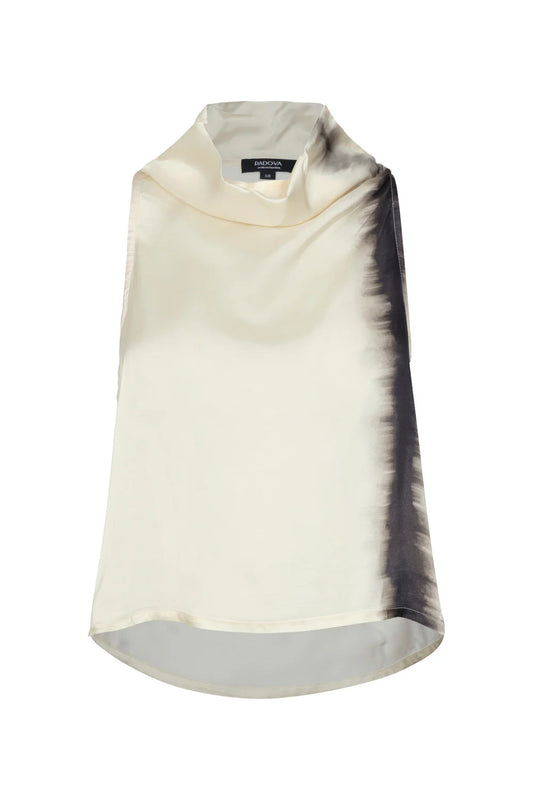 BLUSA NOCHE DE LIRIOS IVORY-NEGRO