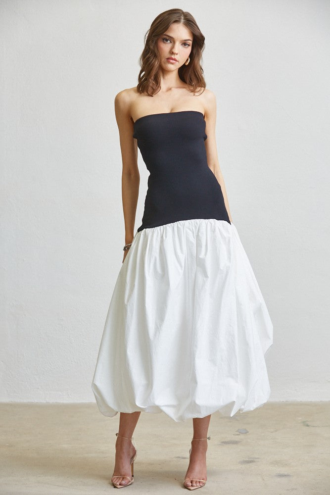 BALLOON MIDI DRESS