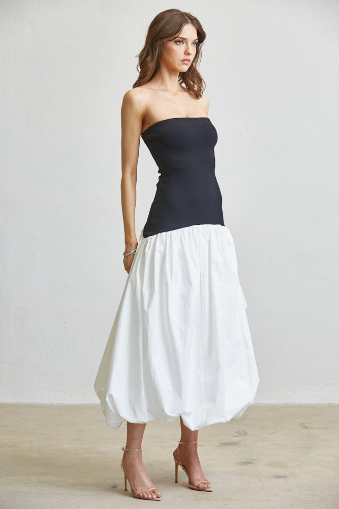 BALLOON MIDI DRESS