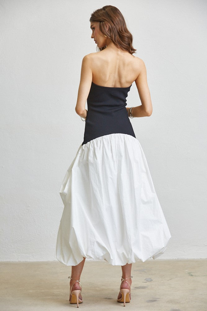 BALLOON MIDI DRESS