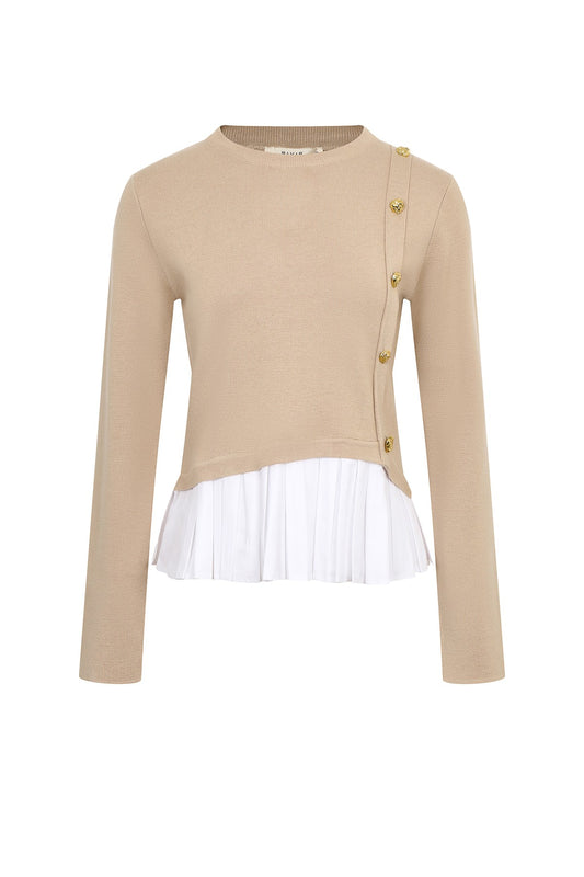 BELLARA MIXED MEDIA LONG SLEEVE TOP