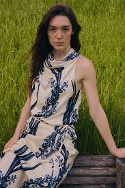 NEW DUNA NAVY NATURAL BLOUSE