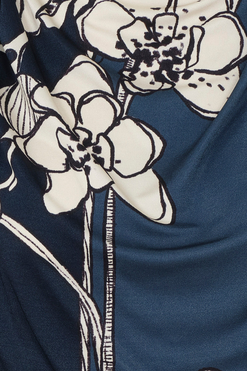 NAVY BLUE LOTUS BLOUSE
