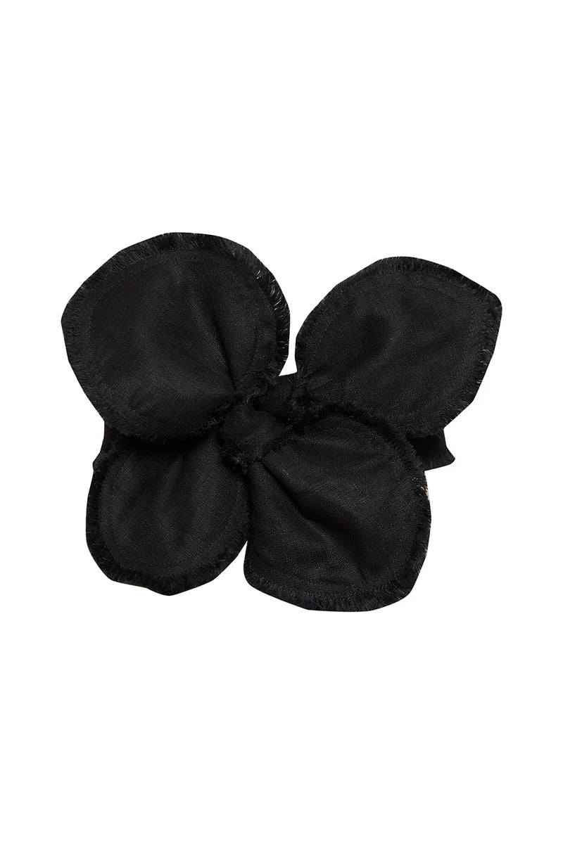 ORCHID MINE BLACK LINEN BELT