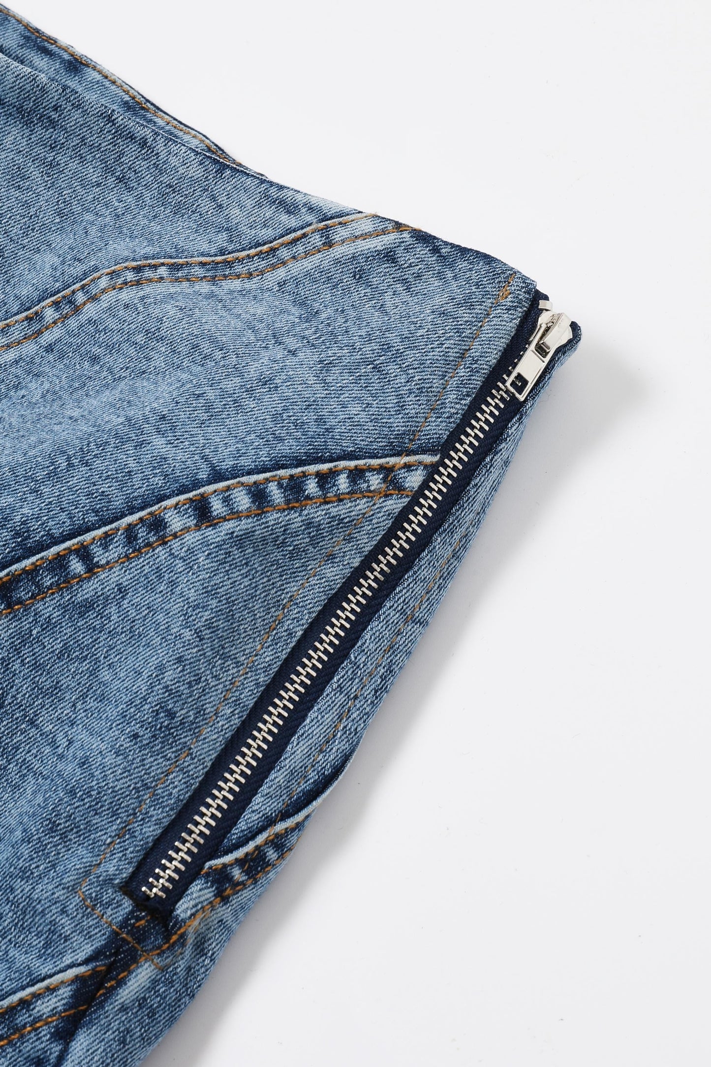 CASCADE CURVE DENIM SKIRT