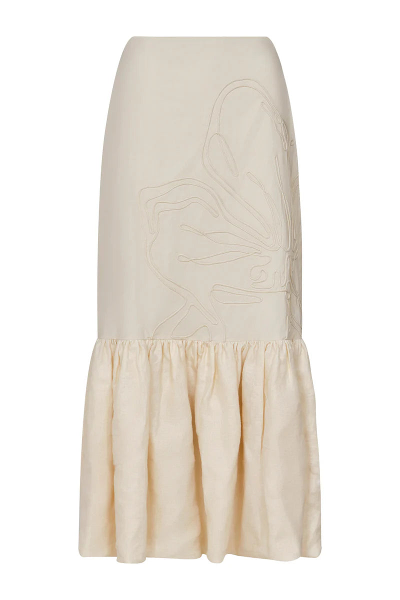 WHITE GARDEN SKIRT LIGHT BEIGE