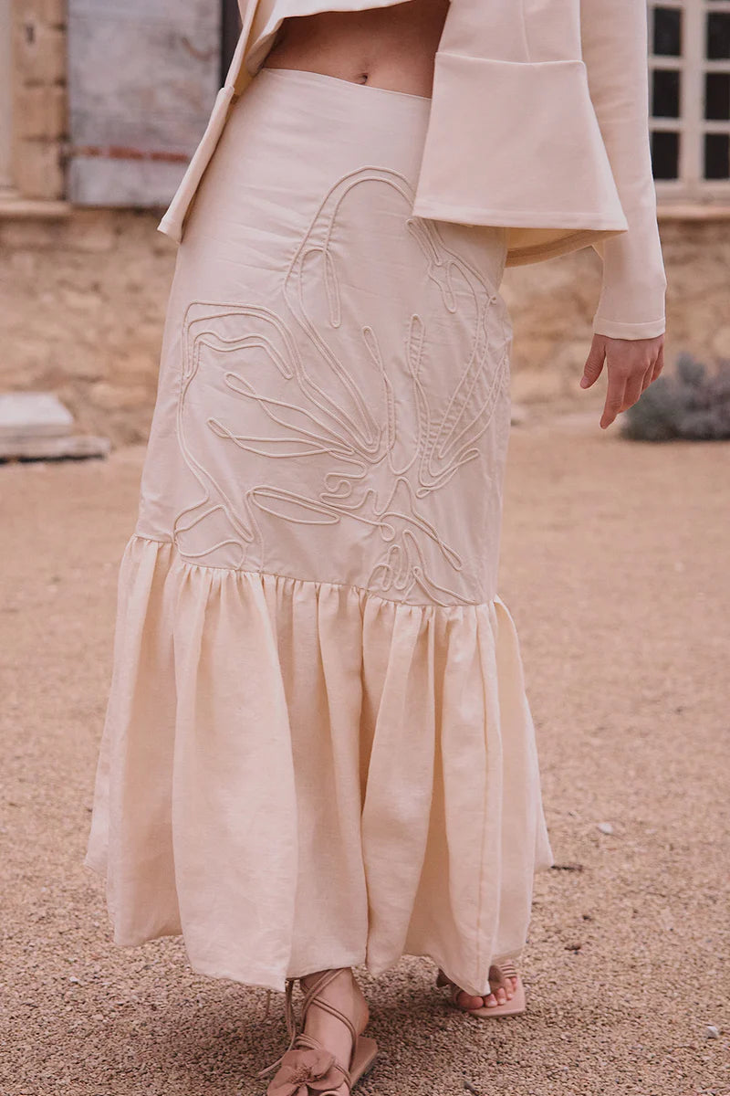WHITE GARDEN SKIRT LIGHT BEIGE
