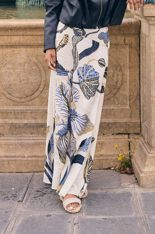FALDA SOLÉNE IVORY BLUE
