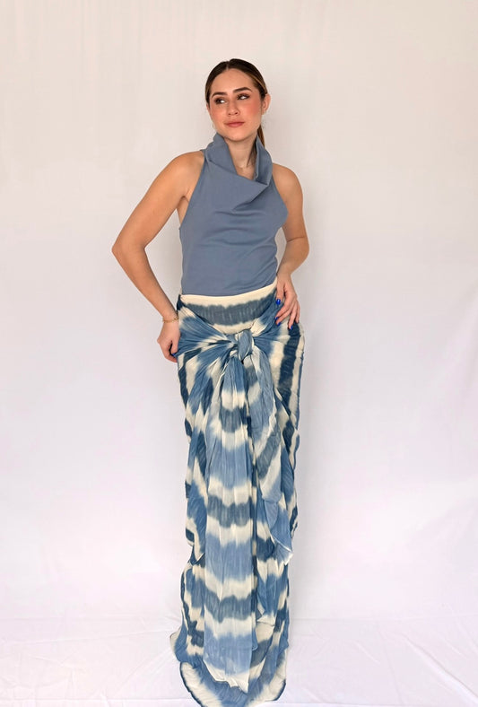 SKY KOWLOON NATURAL INDIGO SKIRT