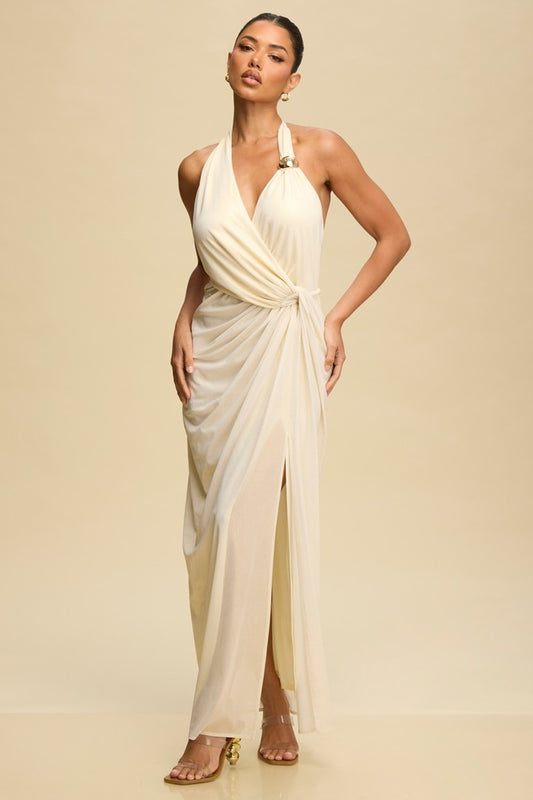 GOLD ACCENT METALLIC DRESS