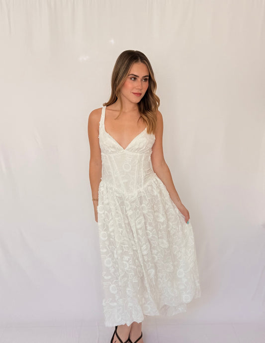 BOTANICAL MIDI DRESS