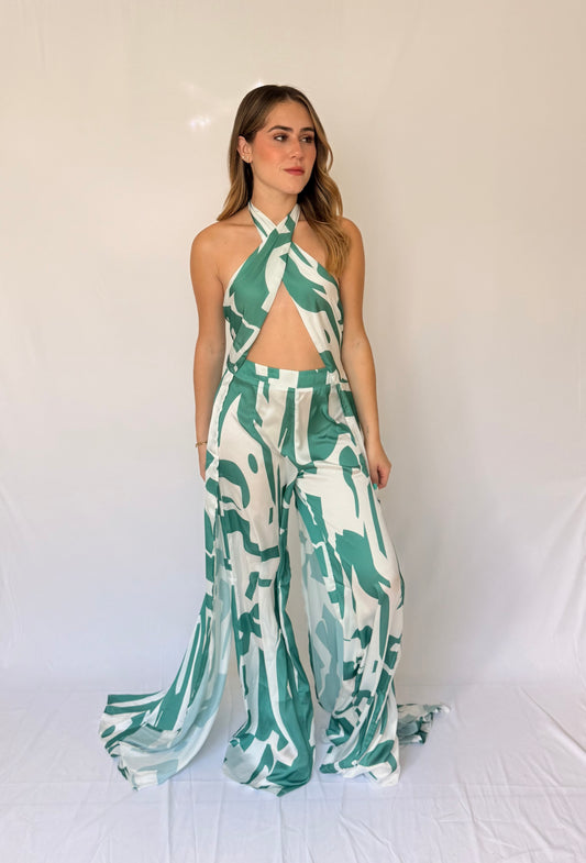 ABSTRACT SHAPE PRINT HALTER SET