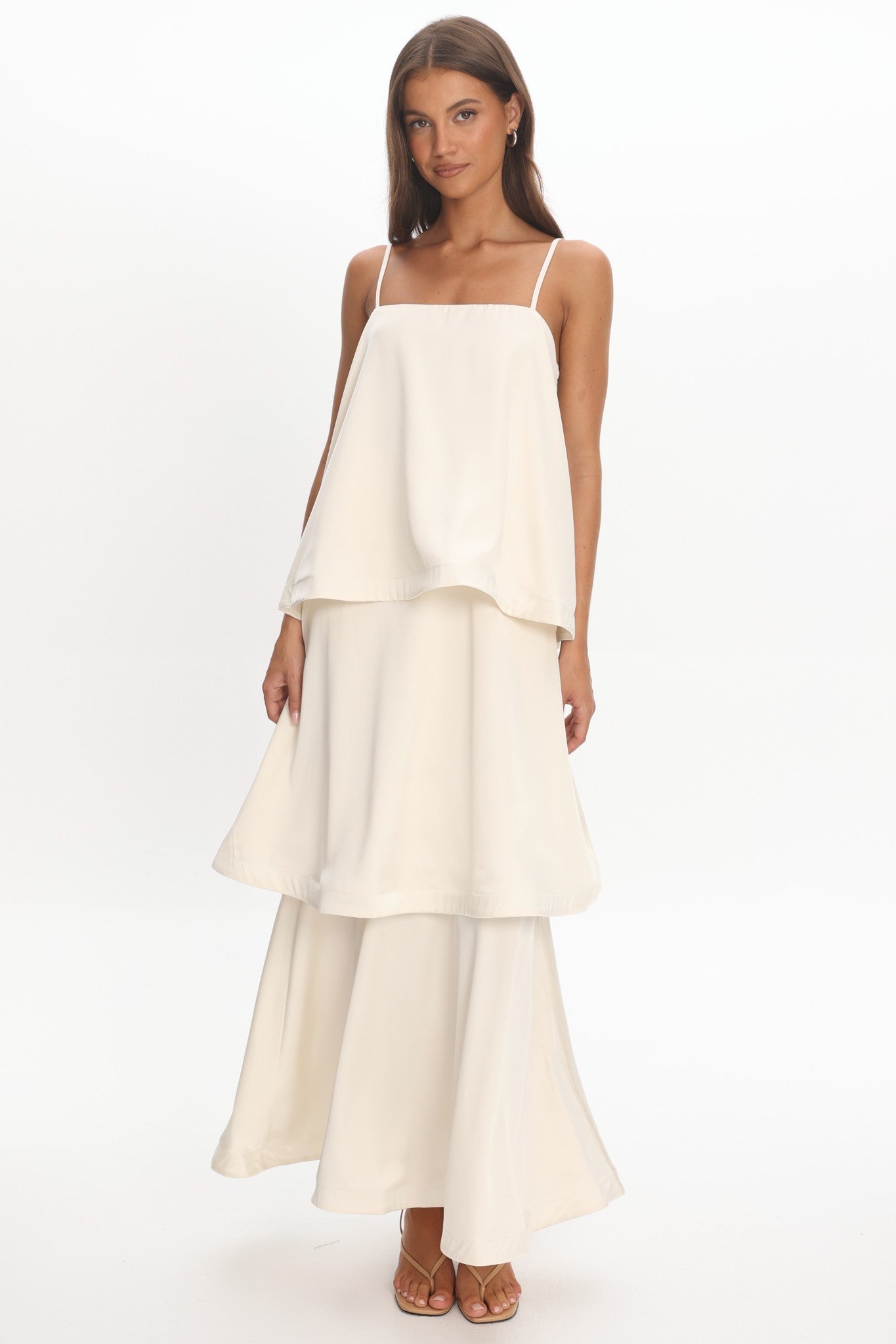 LAYERED FLOWY MAXI DRESS