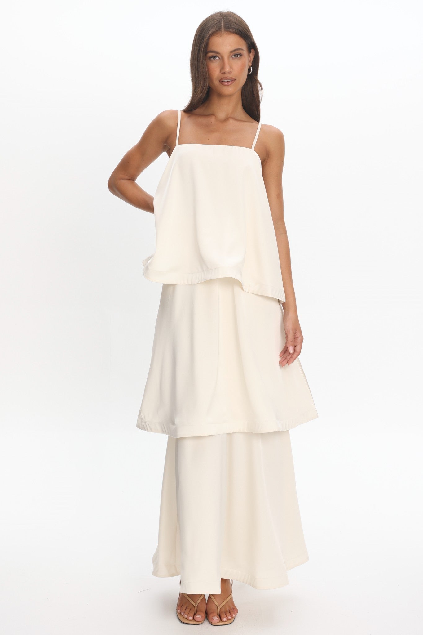 LAYERED FLOWY MAXI DRESS