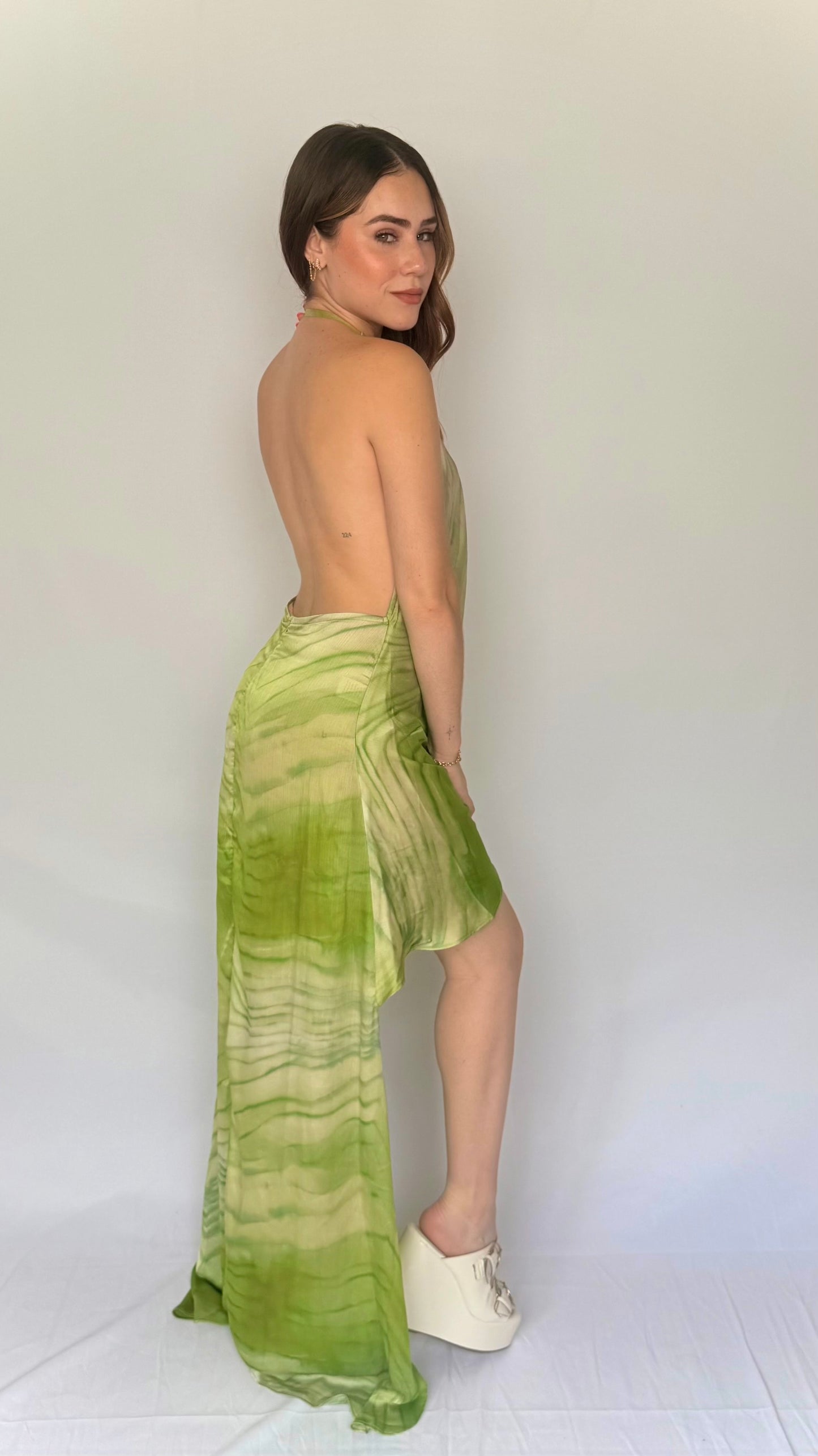 MYSTIQUE HI LO SATIN DRESS