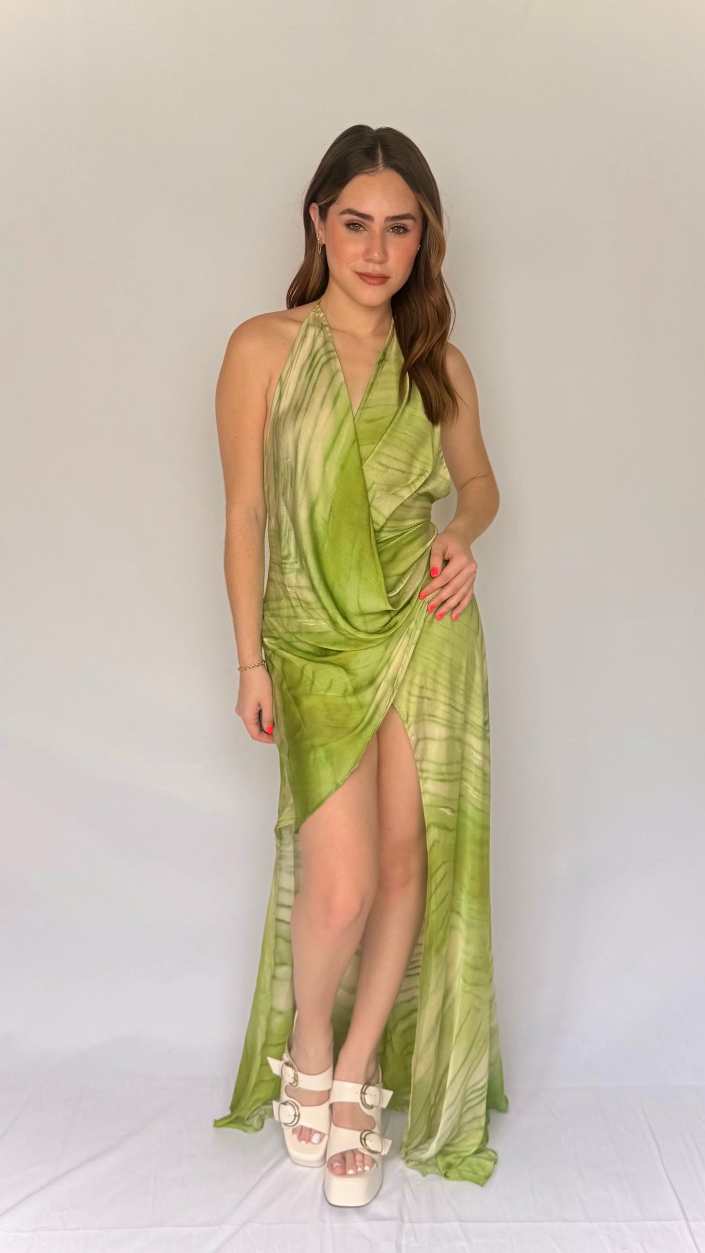 MYSTIQUE HI LO SATIN DRESS