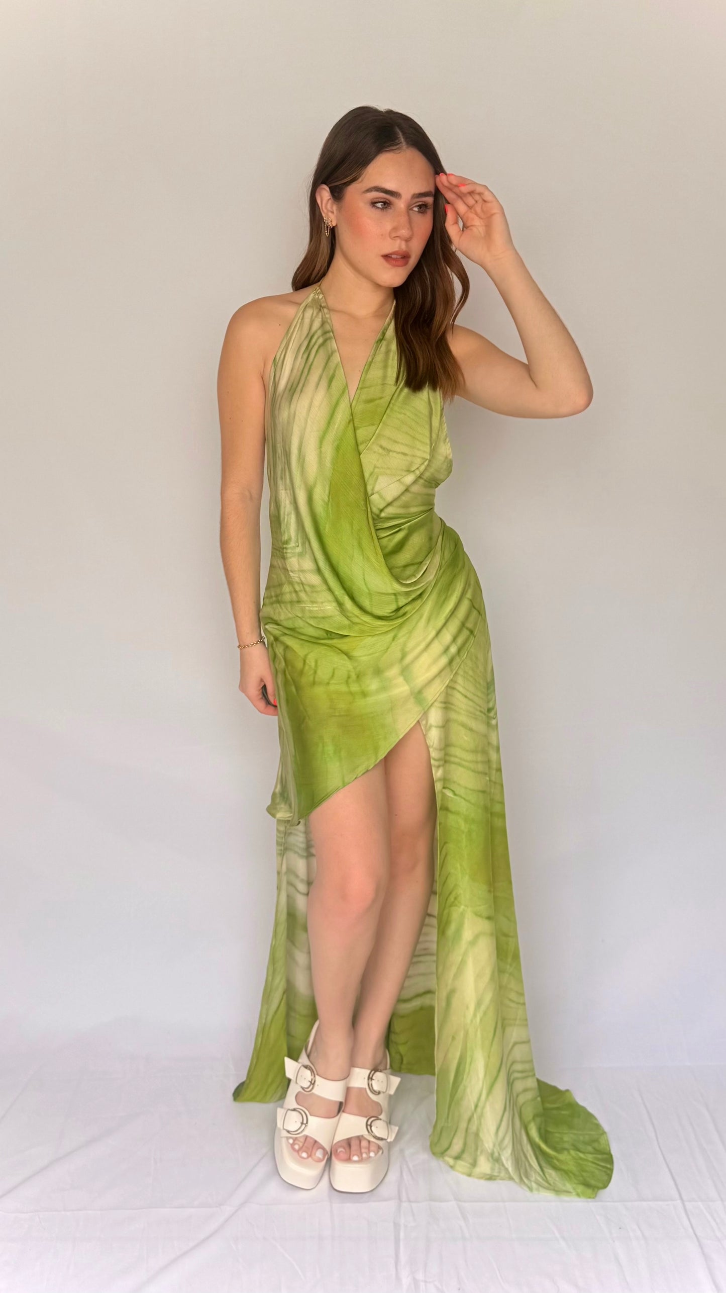 MYSTIQUE HI LO SATIN DRESS