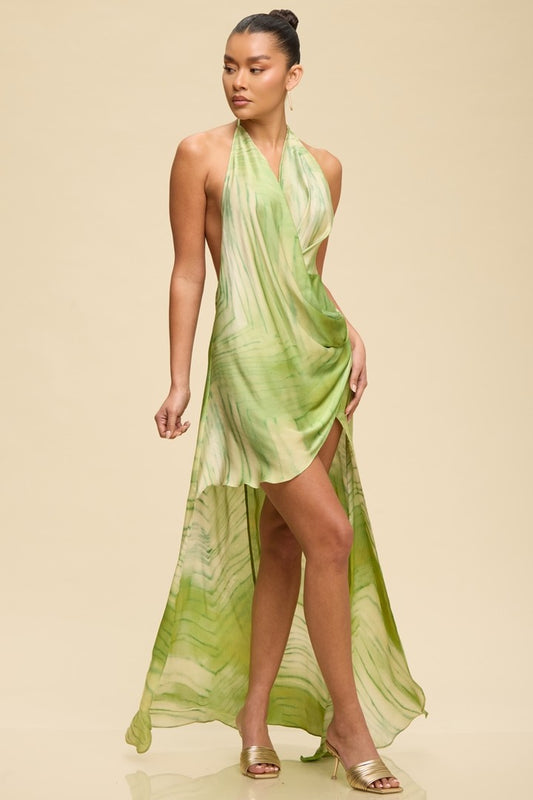 MYSTIQUE HI LO SATIN DRESS