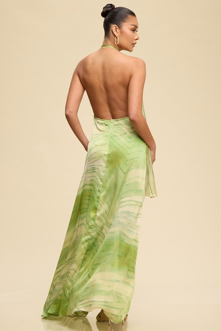 MYSTIQUE HI-LOW SATIN DRESS