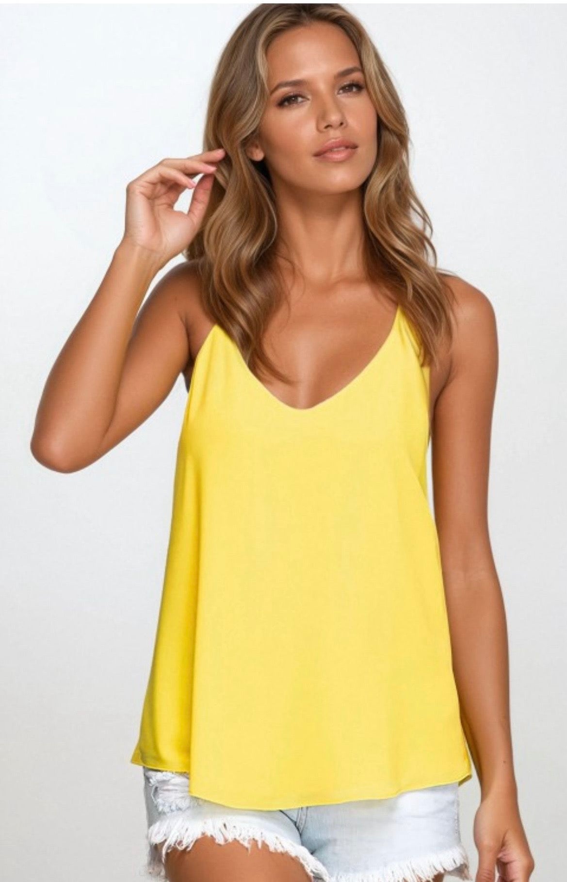 V-NECK DOUBLE STRAP TOP
