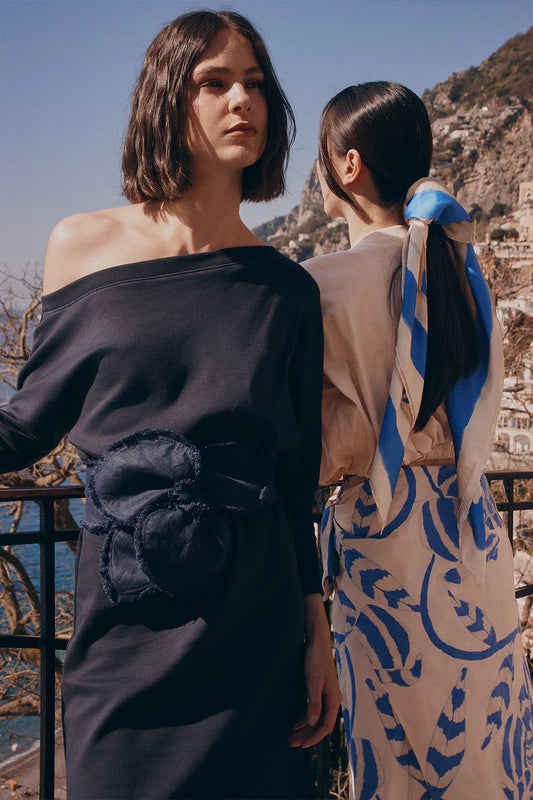 LUNA DI POSITANO NAVY BLUE DRESS