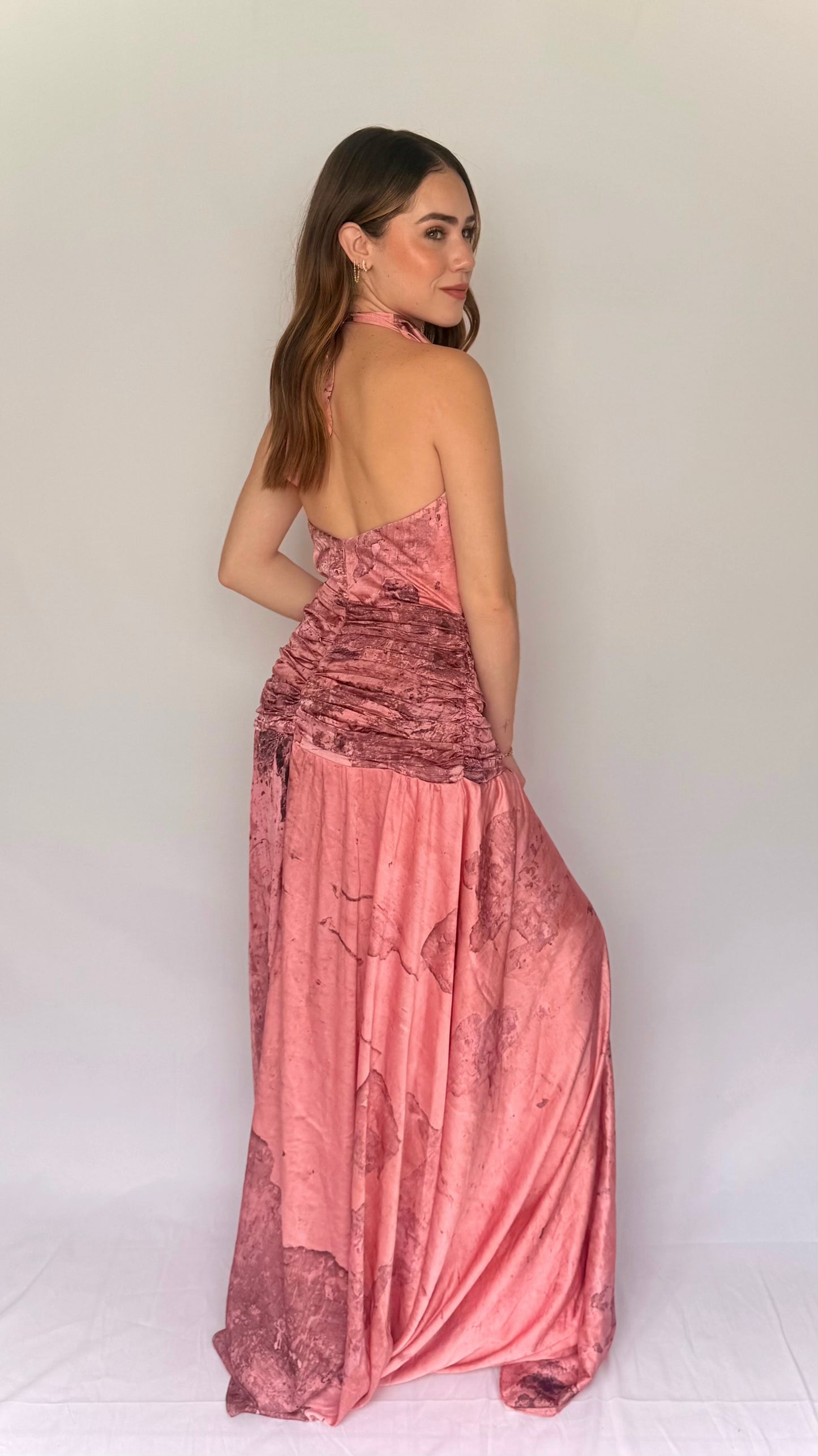 VESTIDO LIENZO ROSA
