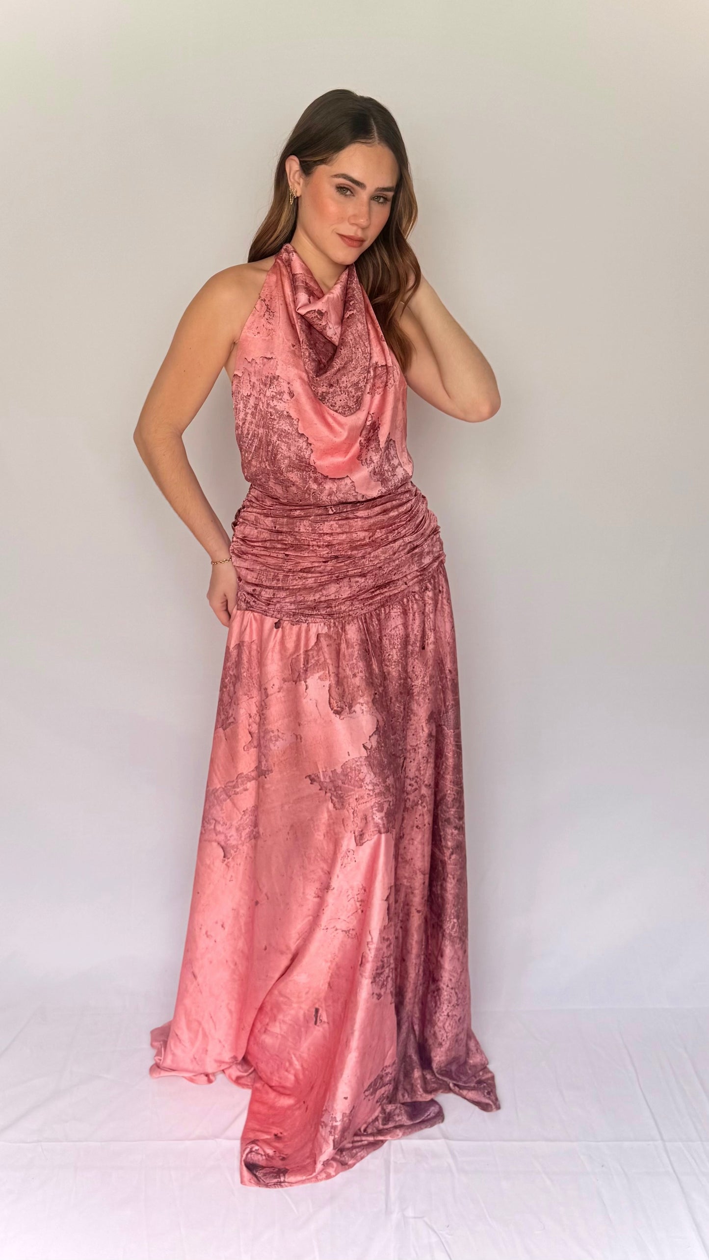 VESTIDO LIENZO ROSA
