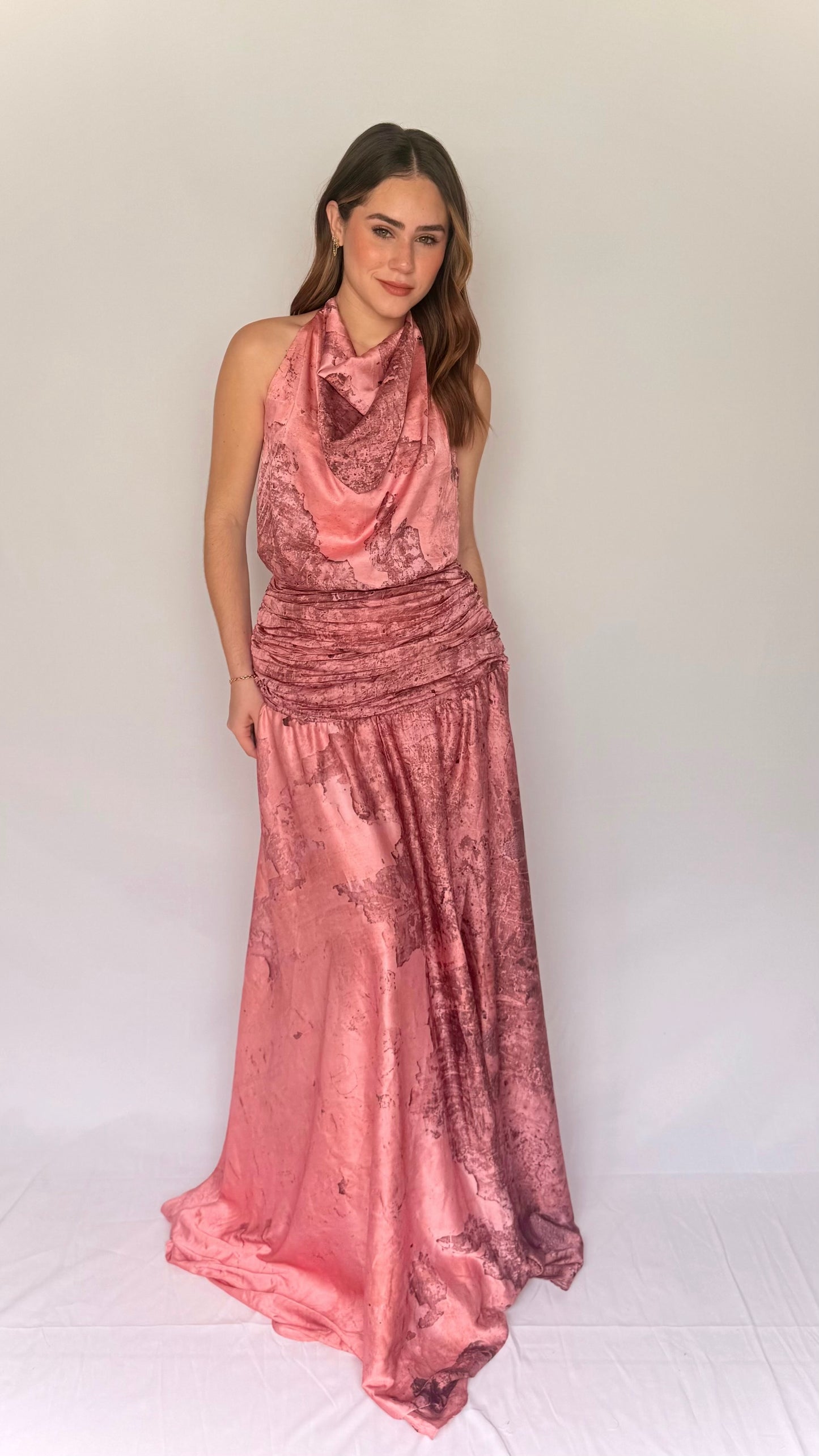 VESTIDO LIENZO ROSA