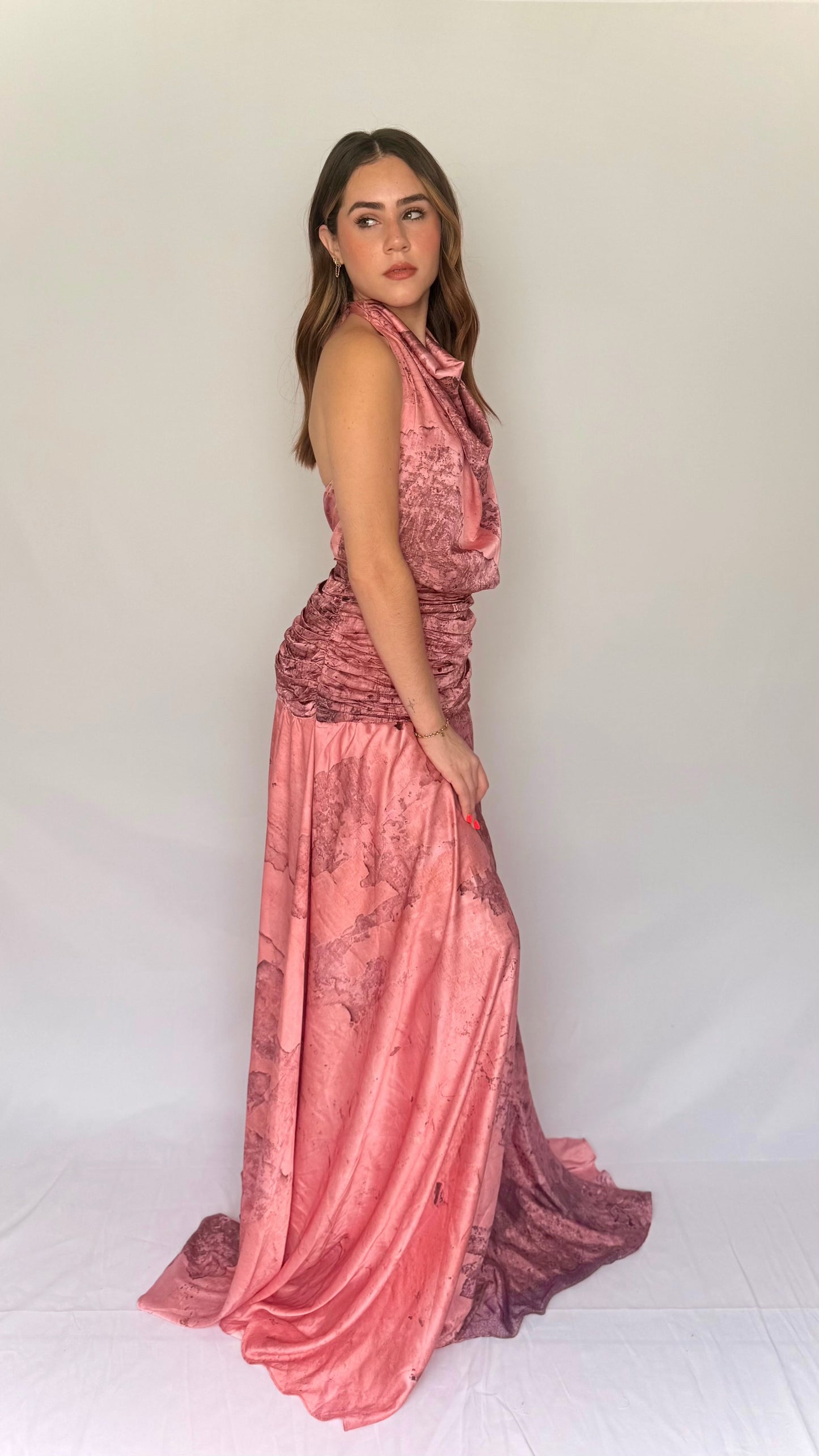 VESTIDO LIENZO ROSA