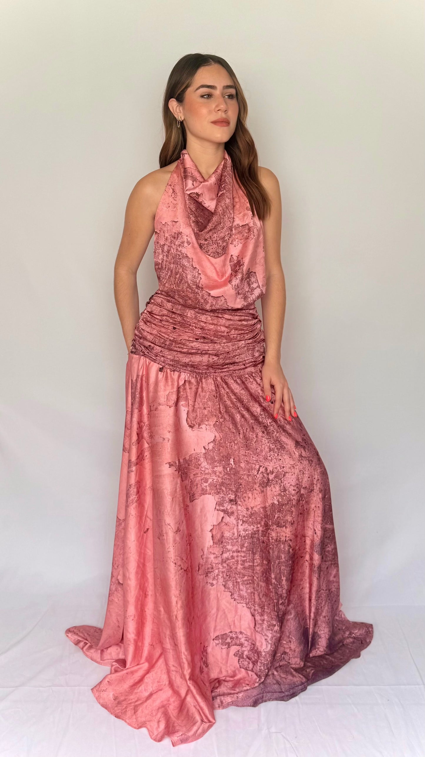 VESTIDO LIENZO ROSA