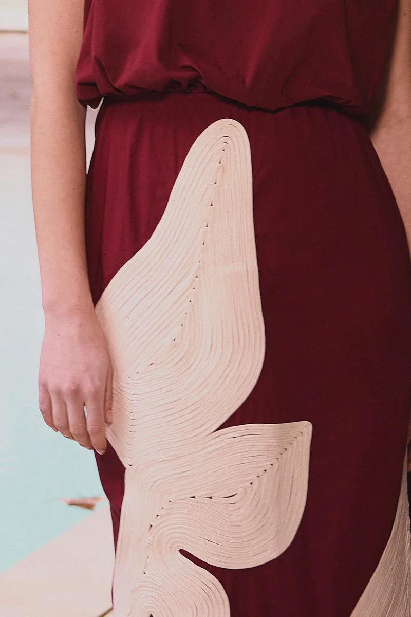 VESTIDO MONTE ABBEY VINOTINTO